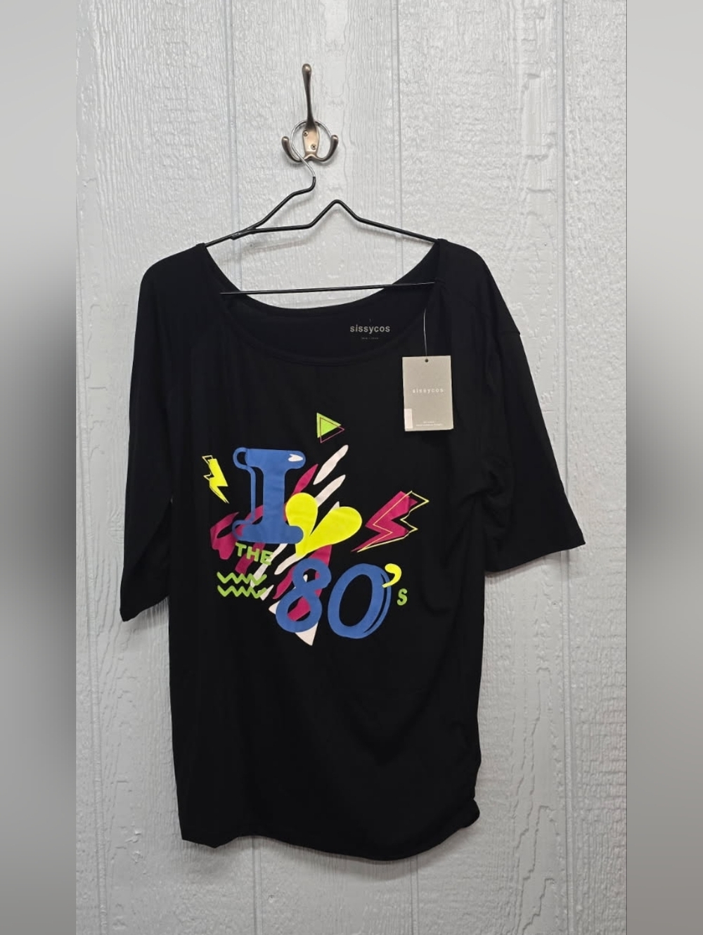 NWT Size Large sissycot Black 'I ♥ The 80's' Graphic Tee